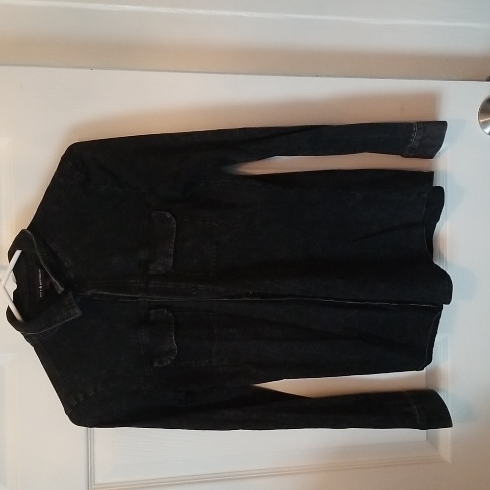 Women's black jacket style cardigan